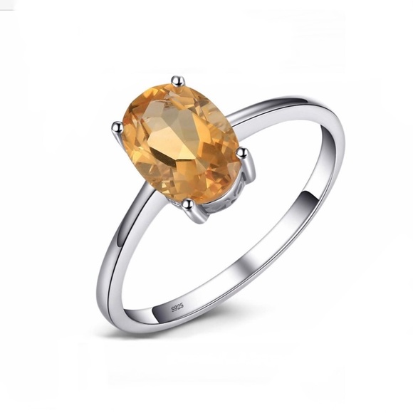 de_agate Jewelry - 1.16ct Citrine Ring - 925 Sterling Silver